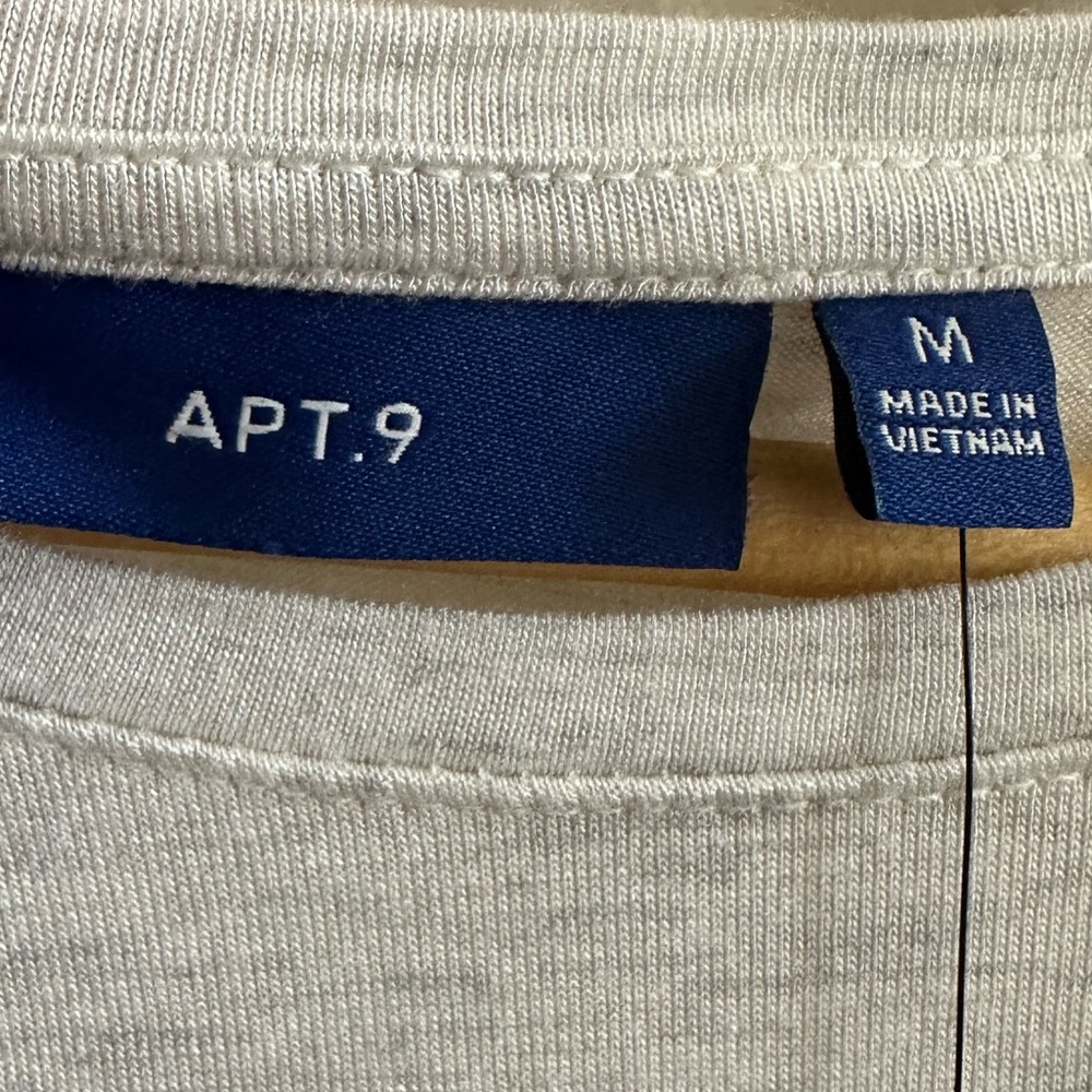 Apt. 9 Cream Short-Sleeve Tee with Gray Stripe Band - Picture 6 of 6